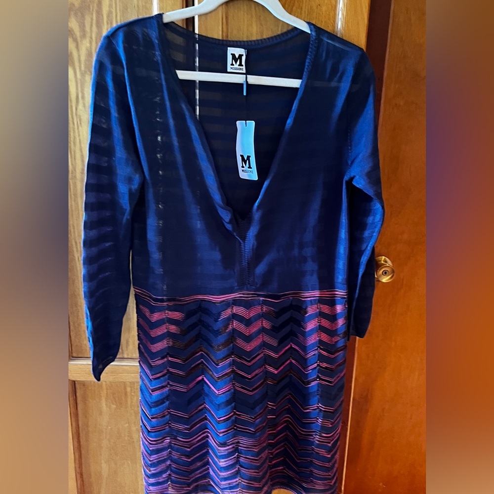 M by Missoni Blue and Pink Striped Dress Fits Loose   New with tags